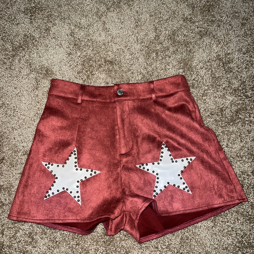 Pink Velvet Star Shorts Size Small